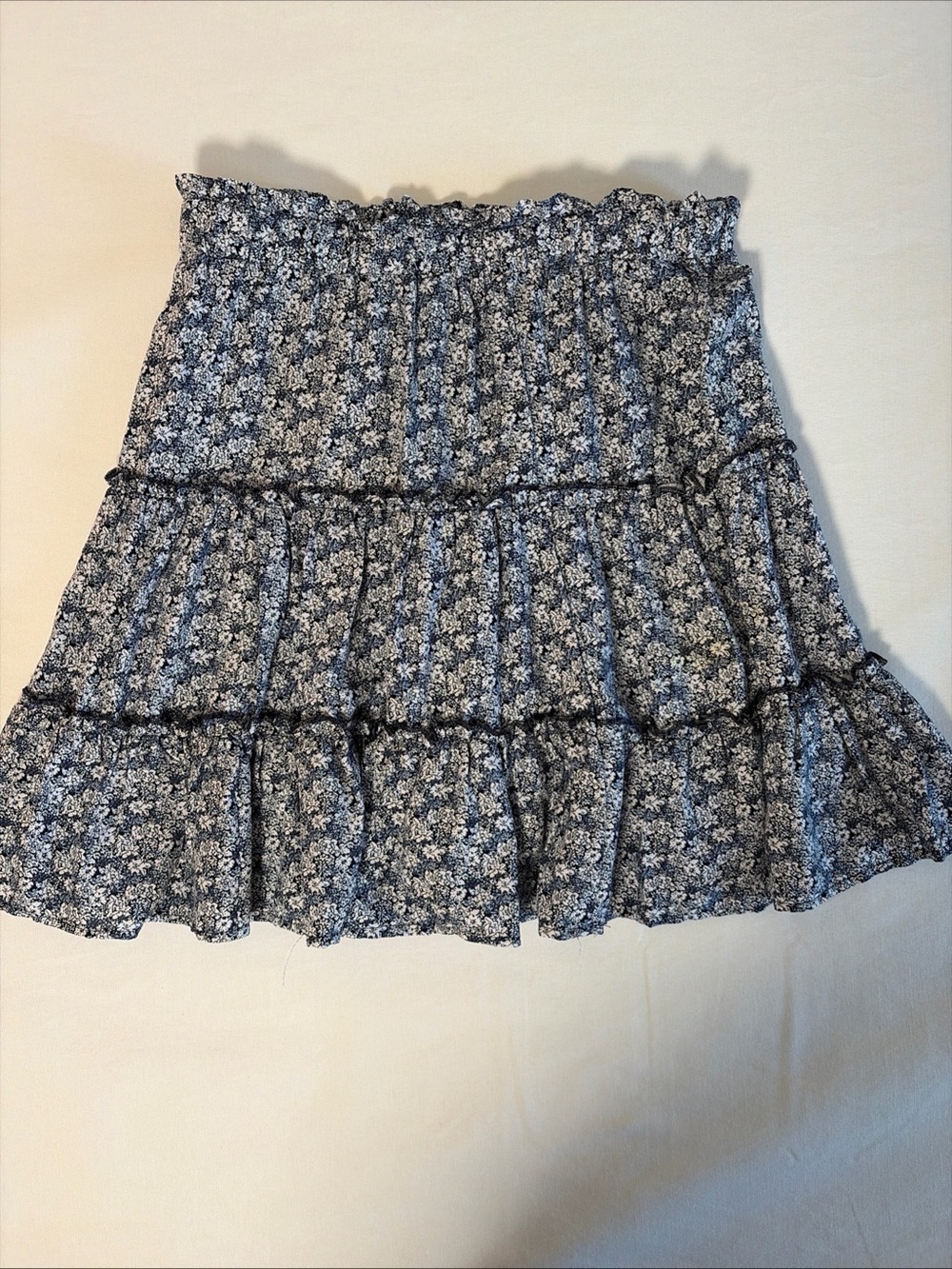 RACHEL Rachel Roy Blue Floral Tiered Cottage Core Mini Skirt